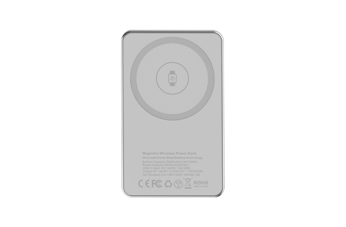 準固体電池マグネット式ワイヤレスモバイルバッテリー