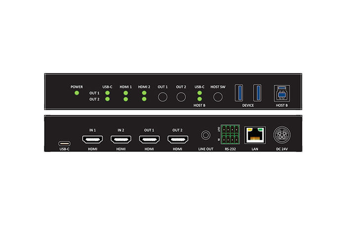 4K@60対応HDMI/USB Type-Cマトリックススイッチャー USBハブ搭載モデル